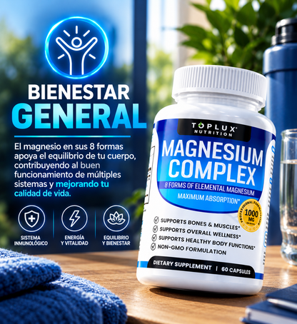 Magnesio 8 en 1 - Apoyo diario para músculos y huesos